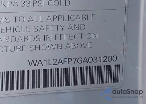 2016 Audi Q5 2.0T Premium z USA, uszkodzony, nr VIN WA1L2AFP7GA031200